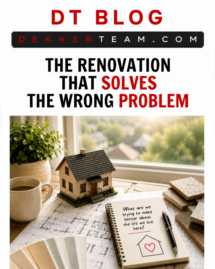 dt blog dekkerteam.com The renovation that solves the wrong problem What are we trying to make better about the life we live here?